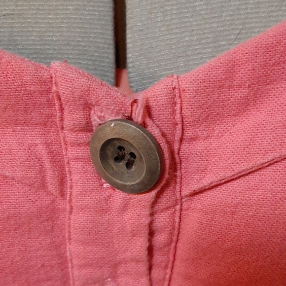 Pink Mini Spaghetti Strap Button Down Dress - Picture 5 of 7